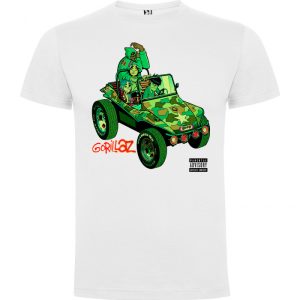 Polera blanca Gorillaz (D1)